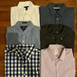 Lot of 6 Men’s Button Downs Medium American Eagle Gap